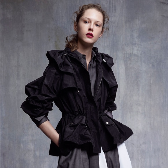 Jil Sander Jackets & Blazers - Jil Sander Taffeta Drawstring Bomber Jacket